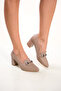 Genuine Leather Mink Women's Heeled Leather Shoes SHN-0956 - 2