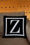 Black Colored Digital Printed Pillow Cover with White Written Letters