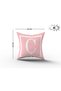 Pink and White Colored Letter Digital Printed Throw Pillow Cover - 2
