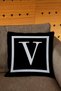 Black Colored Digital Printed Pillow Cover with White Written Letters