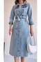 Denim Midi Jeans Dress - Women - 7
