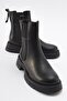 DENIS Black Skin Elastic Women's Chelsea Boots