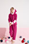 fuchsia Bottom-Top Wellsoft Hooded Embroidered Pajama Set - 3