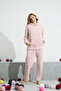 Powder Bottom-Top Wellsoft Hooded Embroidered Pocket Pajama Set - 2
