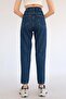 Happy Women's Dark Blue Lycra Mom Jean Pants MOMJEANS - 3