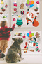 Santa Claus and Snowman Flying with Balloons Christmas Ornaments Window Wall Sticker - 3