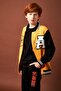 001 Print Detailed Boys' College Jacket Mustard - 5