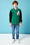 001 Print Detailed Boy's College Jacket Benetto - 6