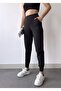 Women's Black High Waist Stretchy Jogger Sweatpants - 2