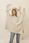 SLEEVE-CLOSED KNITWEAR PONCHO TUNIC