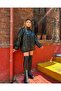 Women's Black Faux Leather Puffer Coat - 2