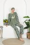 Winter Well Soft Cat Patterned Double Fleece Plush Pajama Set 2090 - 3