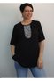 Black, black-and-white color-blocked jersey viscose T-shirt - 8