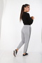Women's Gray Melange Side Striped Elastic Leg Sweatpants - 3