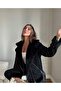 Suede Fur Lined Coat/Jacket Black - 2