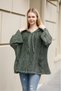 Women's Khaki Hooded Casual Cotton Knitwear Jacket Cardigan with Zipper Bag Pocket - 6