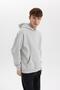 Oversize Fit Hooded Kangaroo Pocket Soft Fuzzy Sweatshirt - 4
