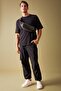 Relax Fit Cargo Pants with Pockets and Elastic Legs A5301Ax23Au - 3