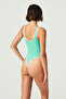 x Melodi Green Contrast Piping and Zipper Detailed Bodysuit - 4
