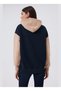 Hooded Collar Beige - Navy Blue Women's Sweatshirt 241 Lcf 241011 Jenny Navy-Beige - 3