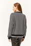 Women's Black Bias Soft Textured Bearded Knitwear Sweater KZK-19000678 - 5