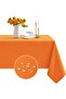 Liquid Proof Care Free Linen Tablecloth Dark Orange 13 Pieces