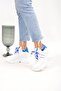 Women's blue e white Hidden Wedge Heeled Sports Shoes - 5