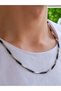 Steel Tarnish Men's Necklace Match Model 316L Stainless Steel Double Color (Black-Silver) - 4