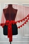 Red Bridal Veil Set, Glass Beads and Sequins Printed Henna Veil Set 6 Pieces - 5