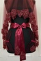 Burgundy Wedding Veil Set, Glass Beads and Sequins Printed Henna Veil Set 6 Pieces - 3