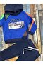 3 thread boys tracksuit suit / hooded sweatshirt trouser suit / boy gift suit - 2