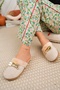 Winter House Slippers Beige Plush Woolen Women's Slippers Guest Dowry Bundle Bridal Slippers - 4