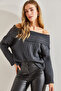 Women's Anthracite Degaje Collar Sweater 40981004 - 2