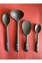 Ivory Hard Tip Heat Resistant Fireproof Non-Stick Silicone Set 4 Pieces 28Cm/22Cm/20Cm Spoon 28cm Ladle