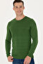 BASE. POLO ASSN. MEN'S WOVEN CREW NECK SWEATER - GREEN - 3