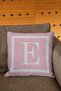 Pink and White Colored Letter Digital Printed Throw Pillow Cover