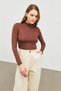 Women's Brown Turtleneck Body - 4