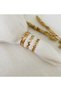 Stainless Golden Rose Colored Minimal Combination 3-Piece Ring Set - 2