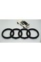 DK Audi A4 B5 Front Louver Grille Ring Glossy Black ABS Logo Emblem - 2