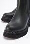 MARLY Black Leather Elastic Women's Chelsea Boots - 5