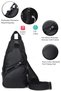Men's Cross Chest and Shoulder Bag with Four Compartments and Zipper, Washable USB and Headphone Outlet - 2