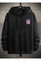 Plus Size Teddy Bear New York Printed Oversize 3 thread Hooded Sweatshirt - 2
