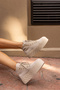 CORCY WOMEN BEIGE REAL SUEDE SNEAKER BOOTS - 5