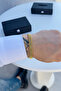 Wicker Knitted Gold Steel Bracelet - 3