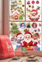 Christmas Sticker Santa Claus Deer Snowman and Lighted Christmas Ornaments Window Sticker - 2
