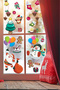 Santa Claus and Snowman Flying with Balloons Christmas Ornaments Window Wall Sticker - 2