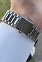 Men's Calendar Wristwatch with Navy Blue Cord Silver Color - 4