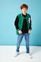 001 Print Detailed Boy's College Jacket Benetto
