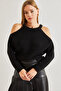 Women's Black Off-Shoulder Knitwear Sweater 20234218 - 2