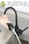 FULL BLACK ASUR BATHROOM SINK MIXER WITH 2 FUNCTIONS SPIRAL AND 360 DEGREE ROTATING PIPE - 3